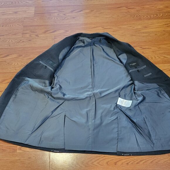 Banana Republic Tailored Fit Blazer 42R Gray Wool White Viscose Sport Coat - Picture 4 of 15